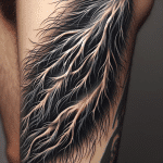 tatuaż imitujący włosy