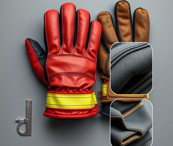 Jak kierownik remizy oceni rękawice strażackie na zdjęciach przed wymianą?