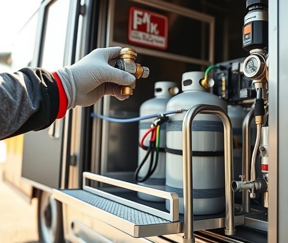 Które akcesoria przyspieszą wymianę butli gazowych w food trucku?