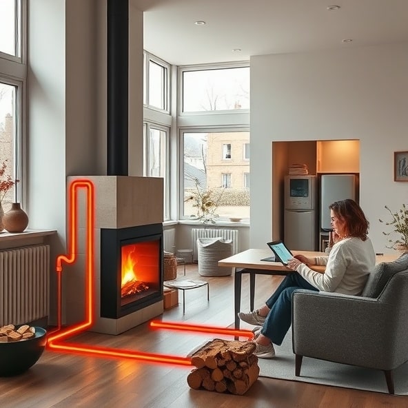 kominek z płaszczem wodnym