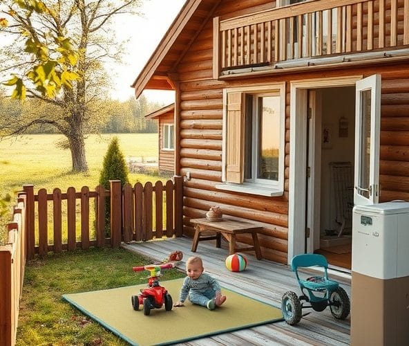 Czy domek w Mielnie warmińsko mazurskie ma zabezpieczenia dla dzieci?