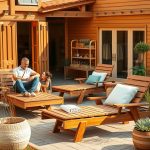 leżak ogrodowy z drewna