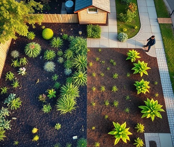 Ile wody zaoszczędza mulcz przy projektowaniu ogrodów w Błoniu?